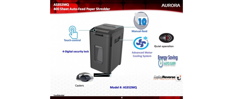 Aurora AS352MQ Paper Shredder